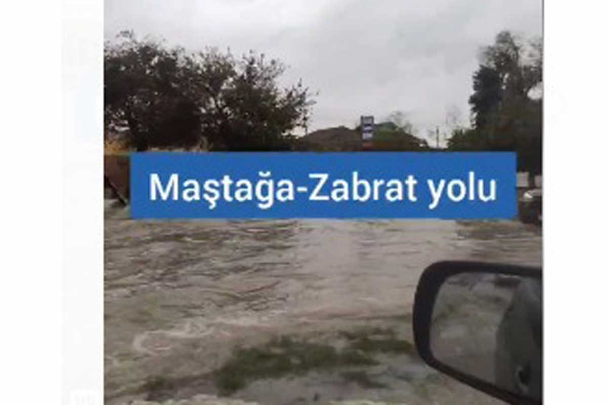 Maştağa-Zabrat yolunu su basdı – VİDEO