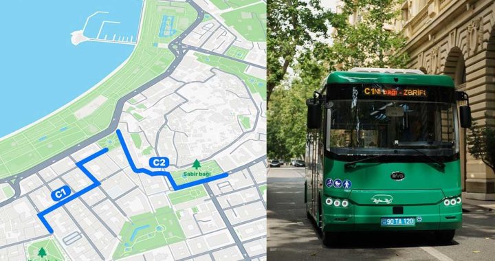 Bakının mərkəzində pulsuz avtobuslar fəaliyyətə başladı